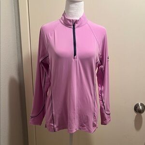 Peter Millar Women's Pink Long Sleeve pullover with zipper